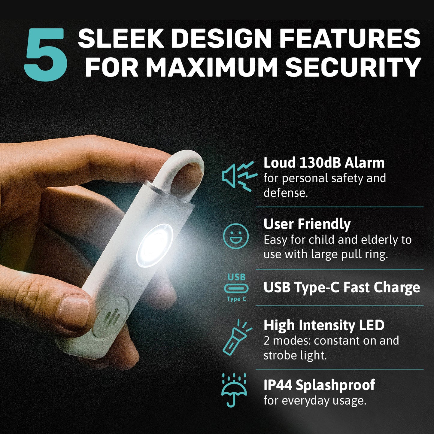 Elos Personal Alarm - Smoky Black