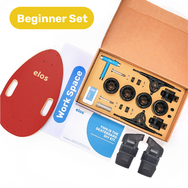 Elos DIY Kit Beginner Set Skateboards Starter Model - Maroon Red S (5"-6")
