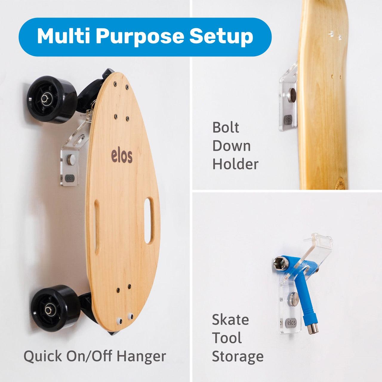 Elos 2 in 1 Skateboard Wall Mount Skateboard Parts 